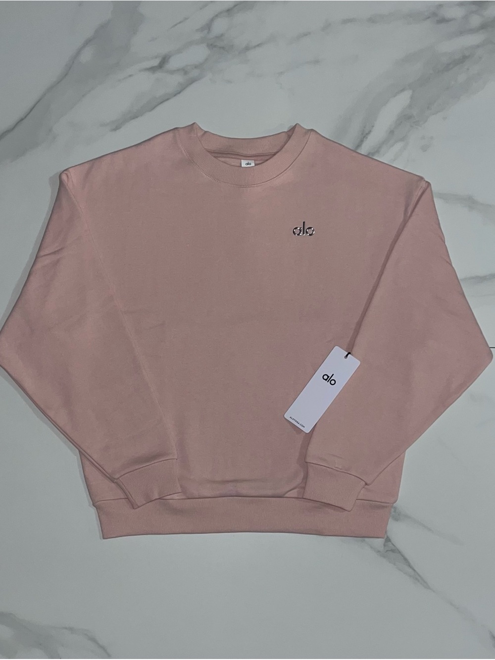 Alo Yoga Pullover Accolade Logo Crewneck Pink Quartz Size Small